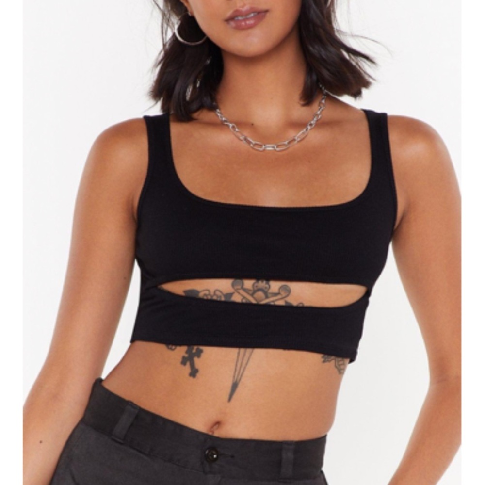 NastyGal Cut-Out Crop Top NWT